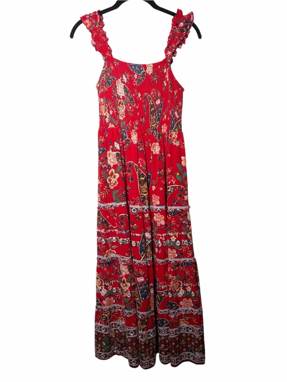 Myra Bag Paisley Floral Smocked Top Sleeveless Midi Dress Size Small - Picture 2 of 7